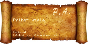 Priher Atala névjegykártya